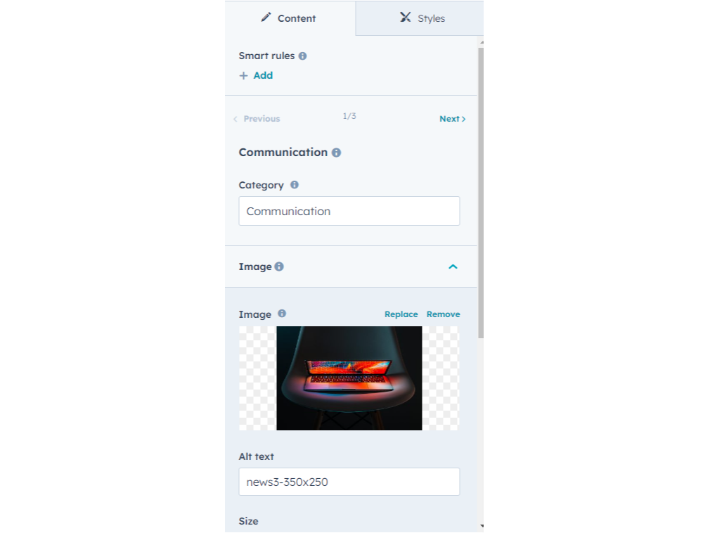 Easily change module content