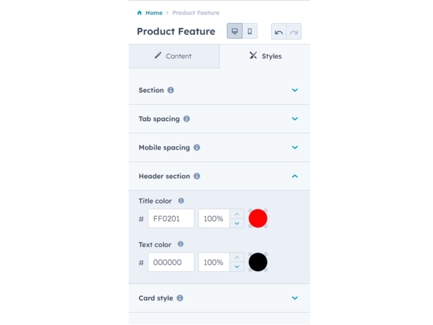 Module style CSS option