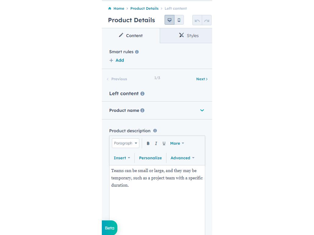 Loop feature in the module.