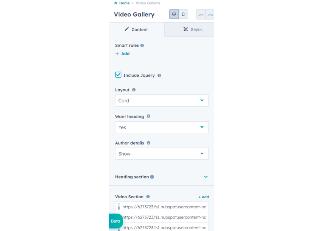 Pro video gallery