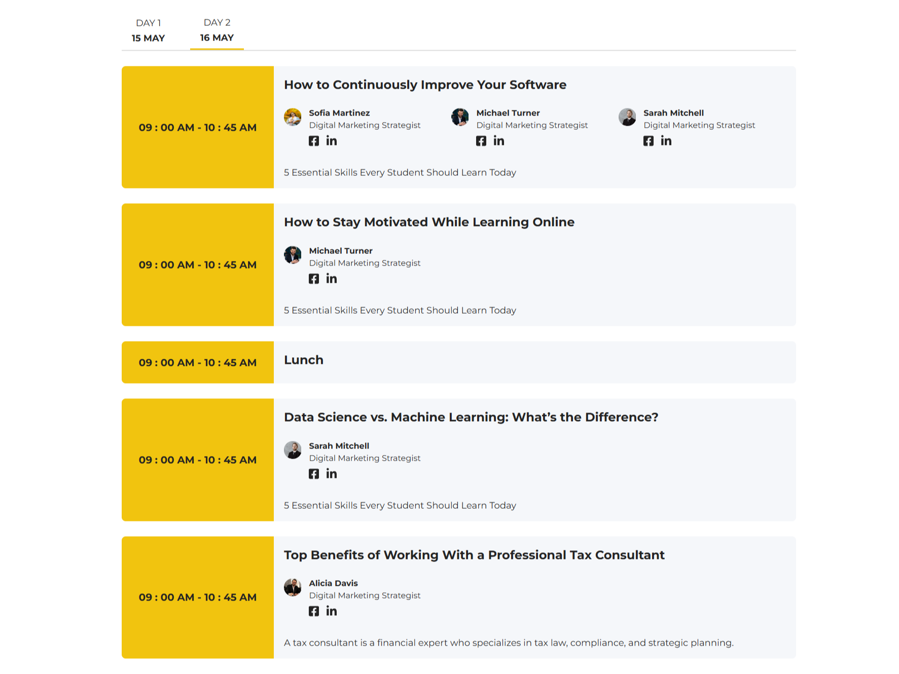 Multi-Day Event Navigation