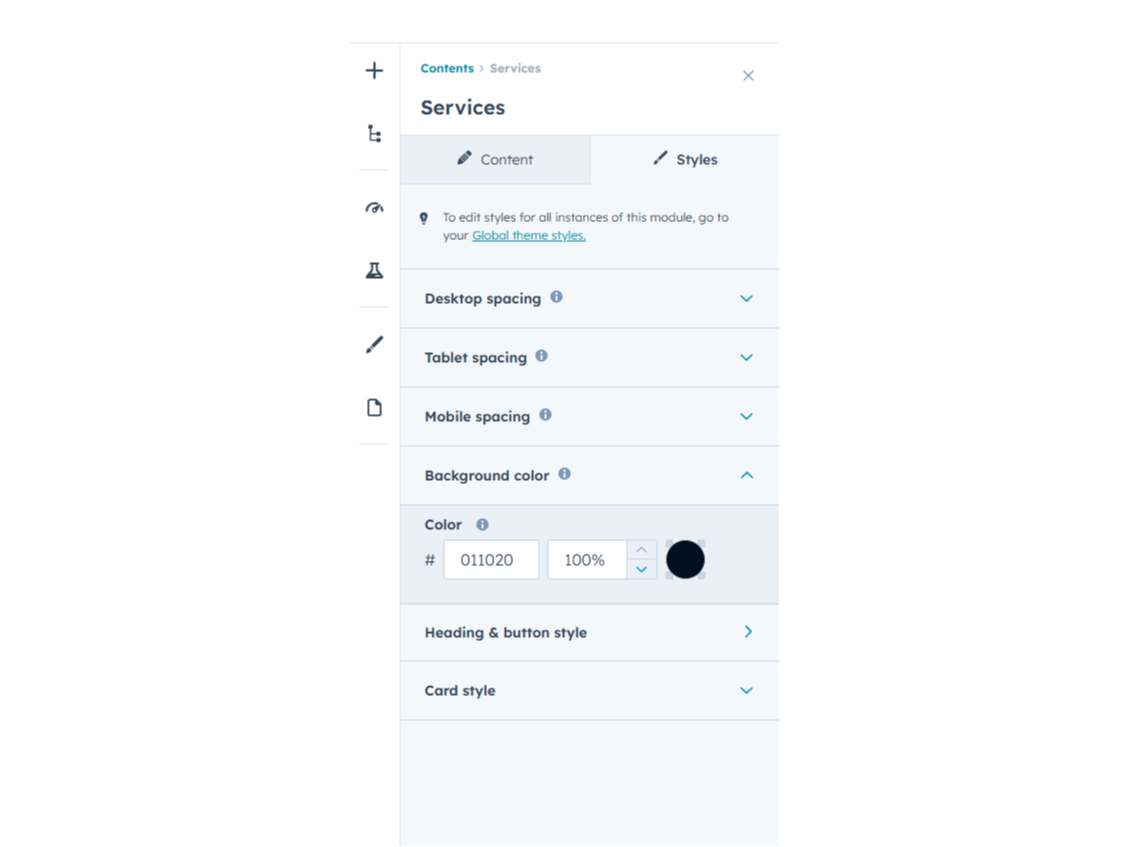 Custom Spacing, Colors & Card Control