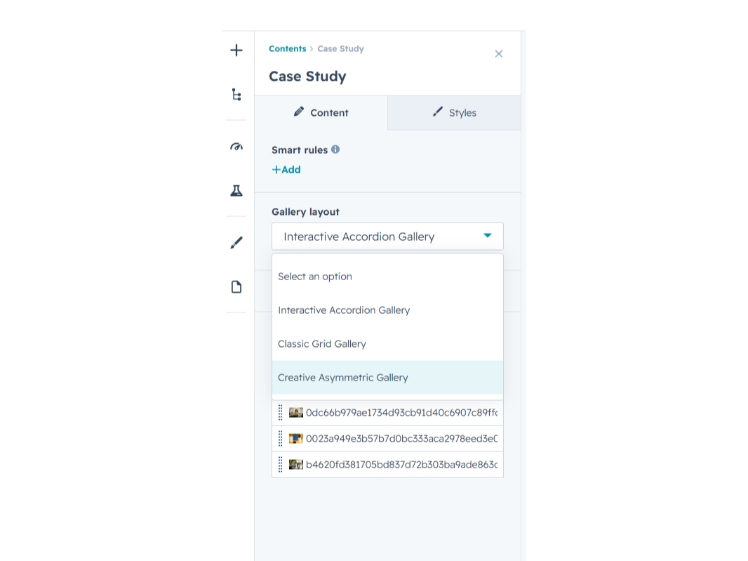Multiple Gallery Layouts