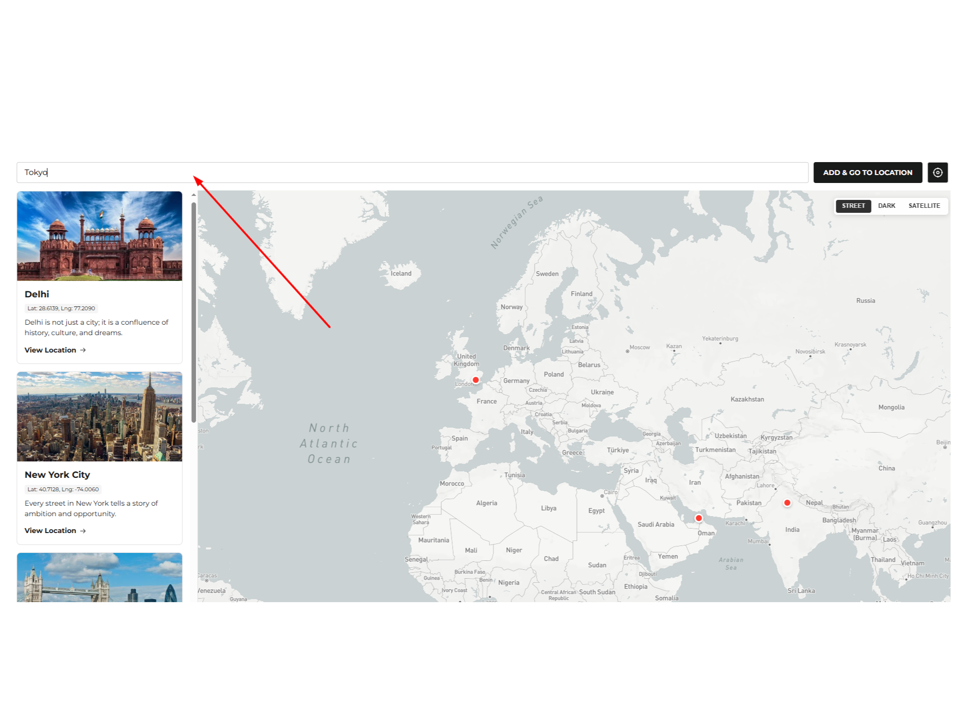 Interactive Multi-Location Map