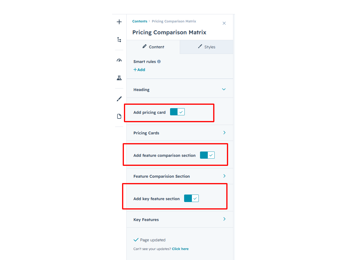 Multiple Pricing Layouts