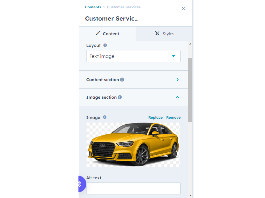 Easily change module content.